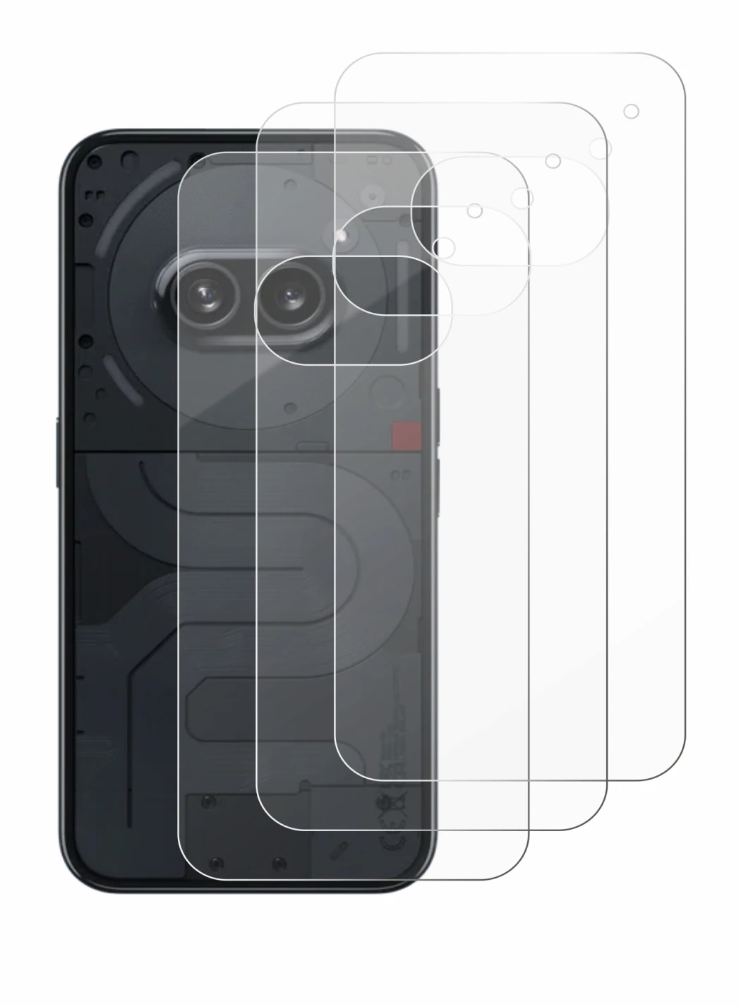 Image de l'appareil Nothing Phone (2a) (Arrière) avec une grande variété de protections d'écran.