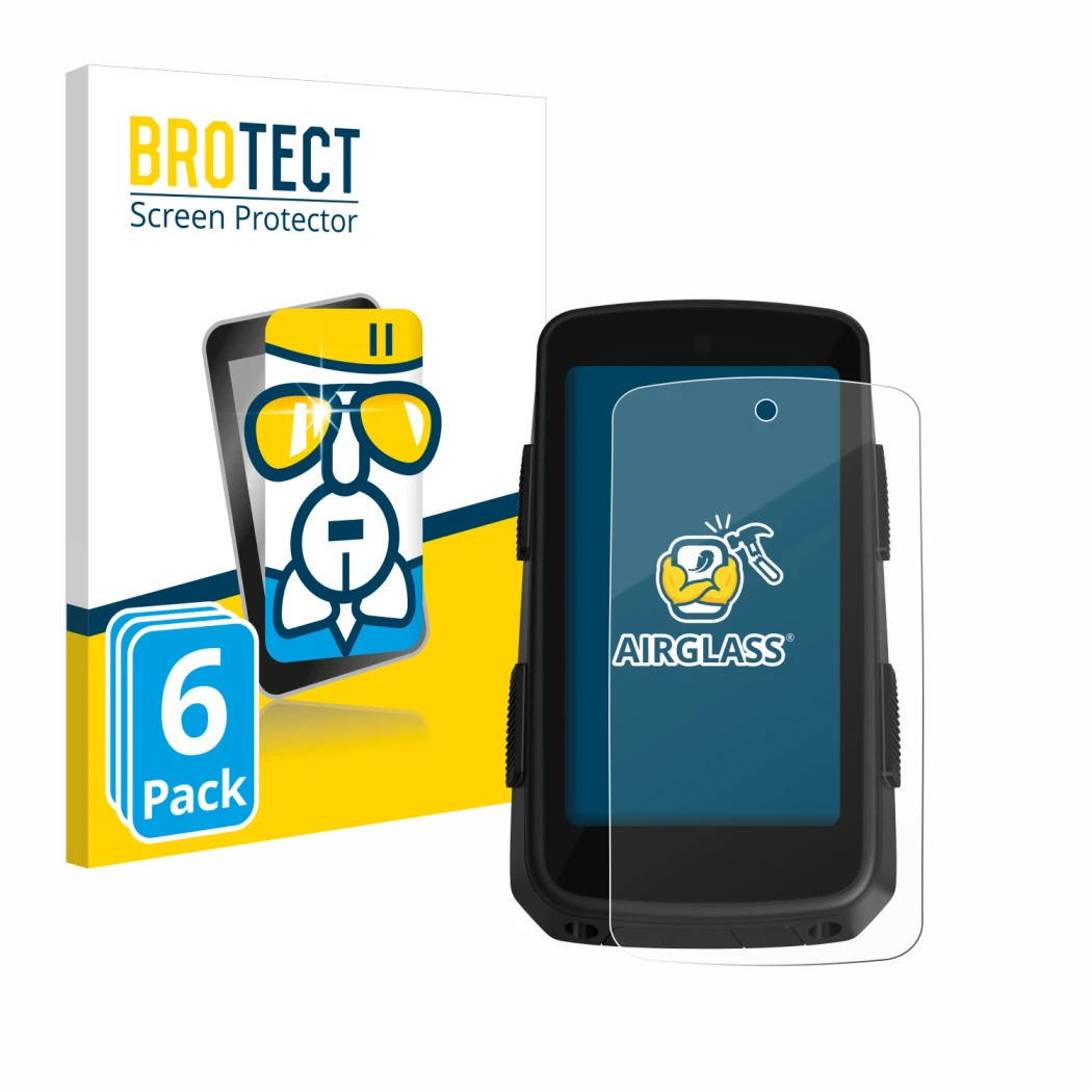 Face avant d’un emballage produit avec le logo de la marque BROTECT. À côté, l’appareil Hammerhead Karoo 3 est représenté avec