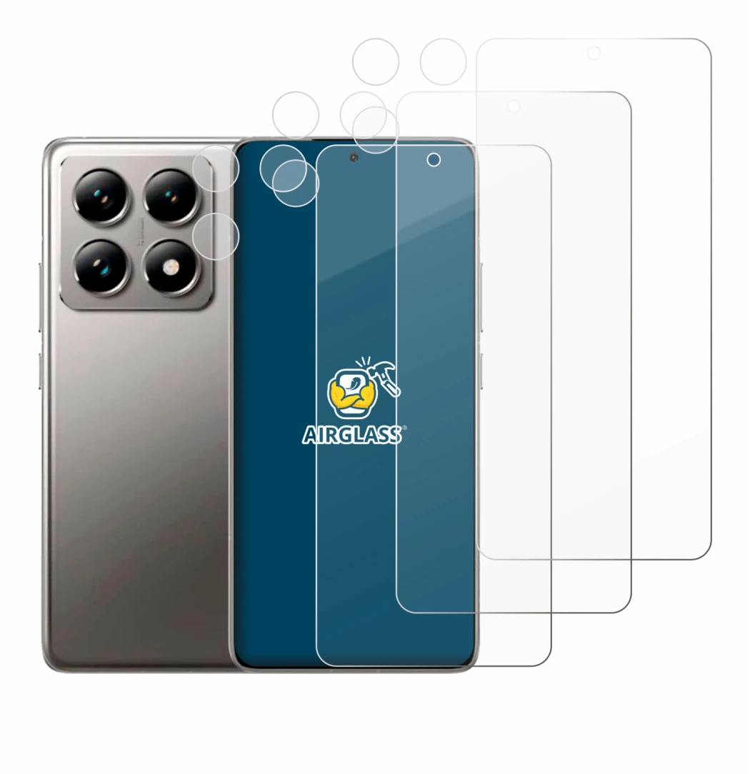 Image de l'appareil Xiaomi 14T (Avant+Caméra) avec une grande variété de protections d'écran.