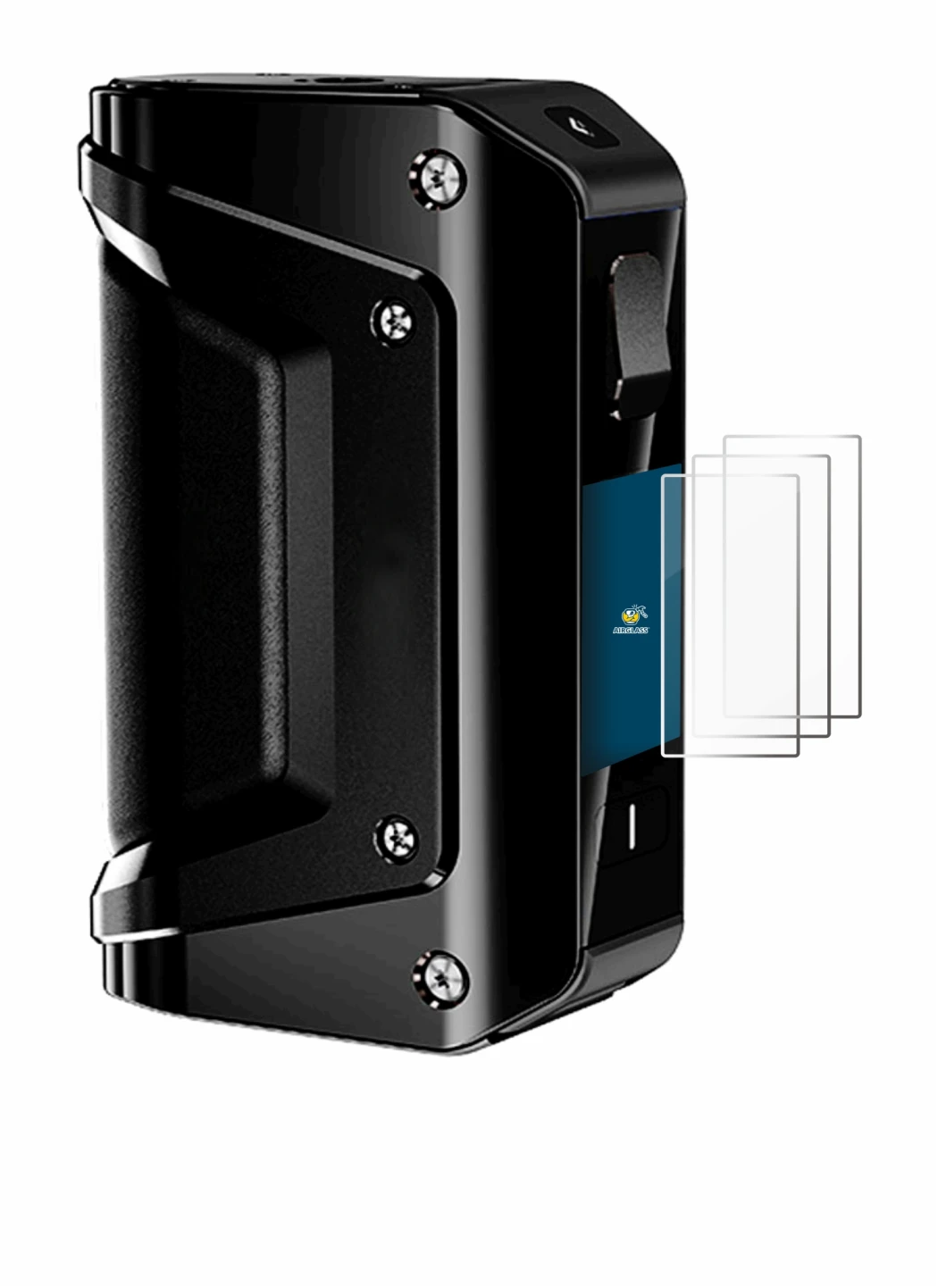 Image de l'appareil geekvape Aegis 3 avec une grande variété de protections d'écran.