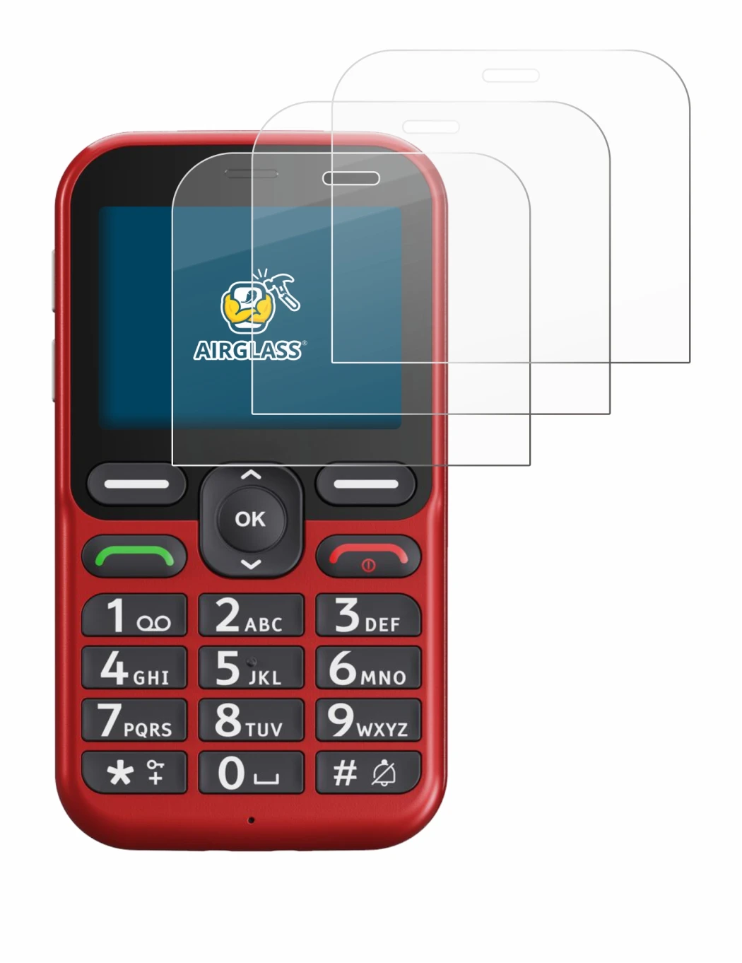 Image de l'appareil Doro Leva L10 avec une grande variété de protections d'écran.