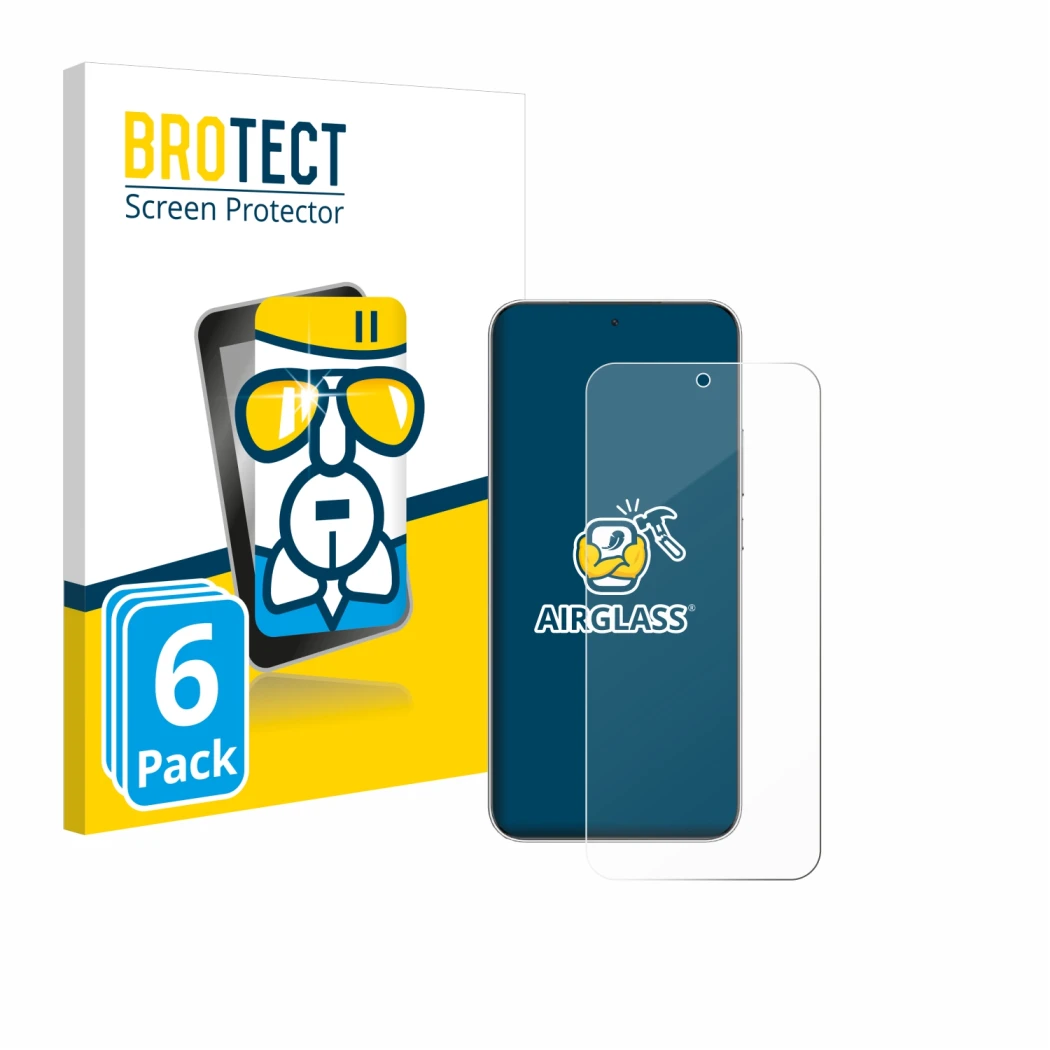 Face avant d’un emballage produit avec le logo de la marque BROTECT. À côté, l’appareil Honor Magic 7 est représenté avec la p