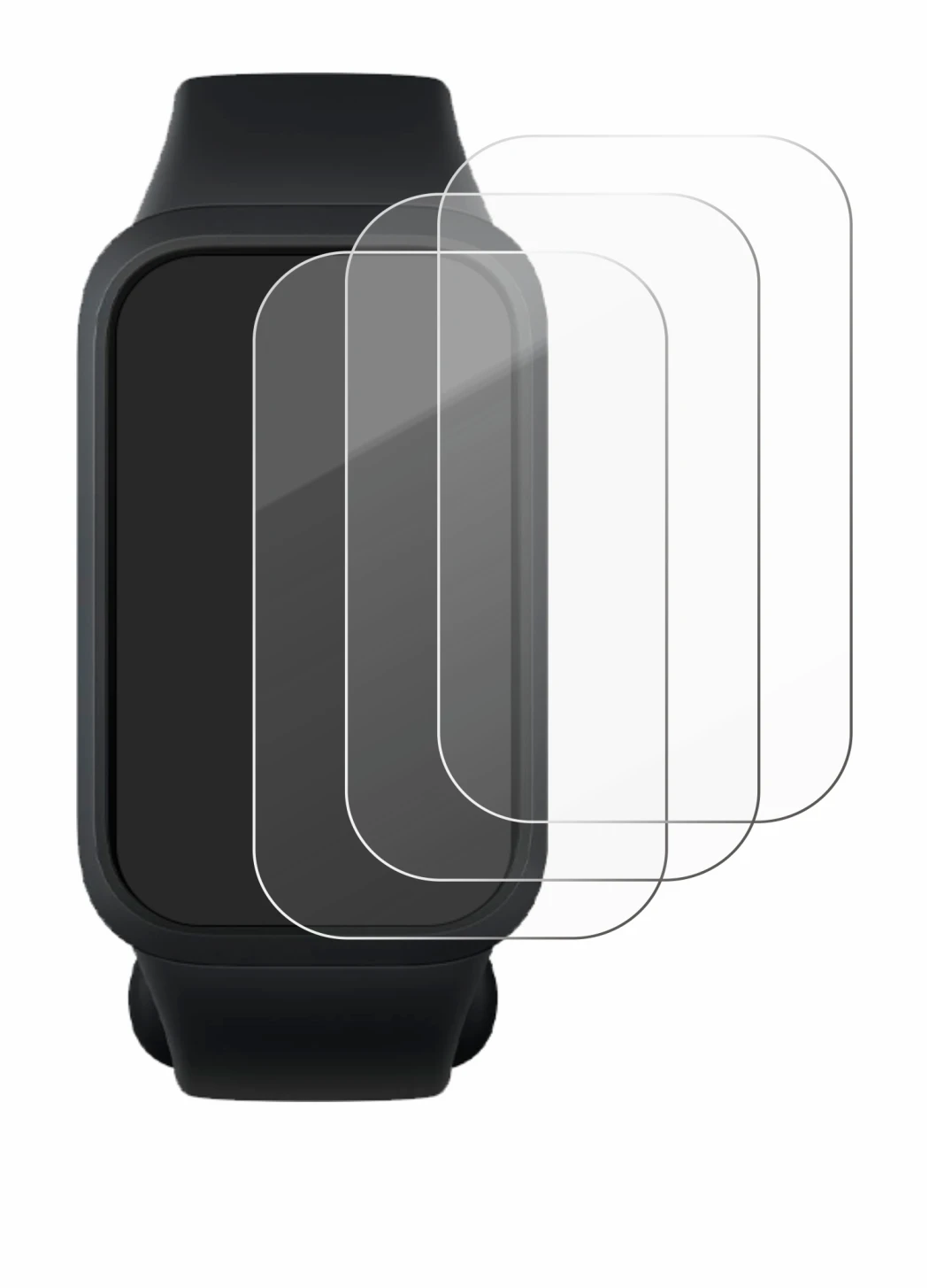 Image de l'appareil Xiaomi Smart Band 9 Active avec une grande variété de protections d'écran.