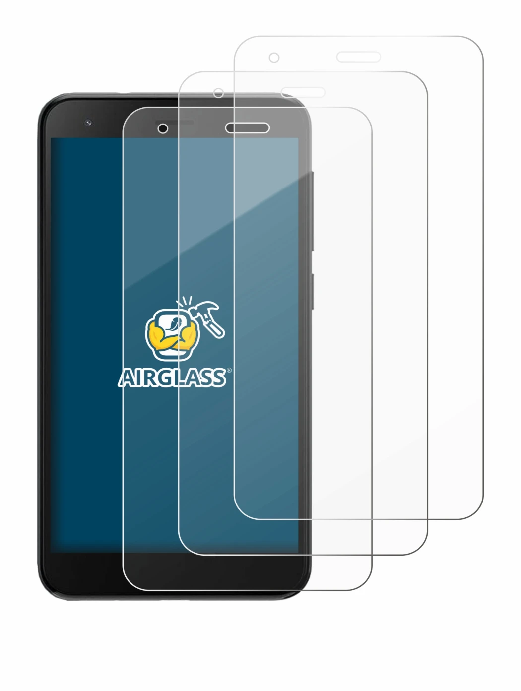 Image de l'appareil ZTE Blade A35 lite avec une grande variété de protections d'écran.