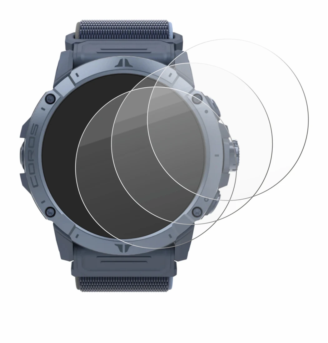 Image de l'appareil Coros Vertix 2S avec une grande variété de protections d'écran.