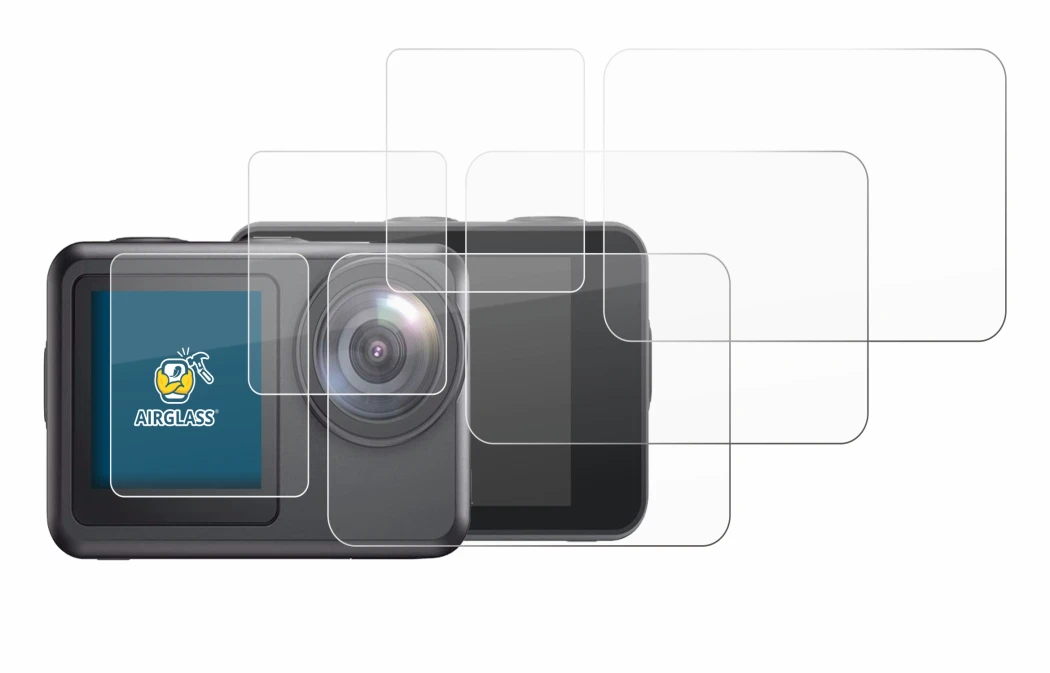 Image de l'appareil Akaso Brave 7 LE avec une grande variété de protections d'écran.