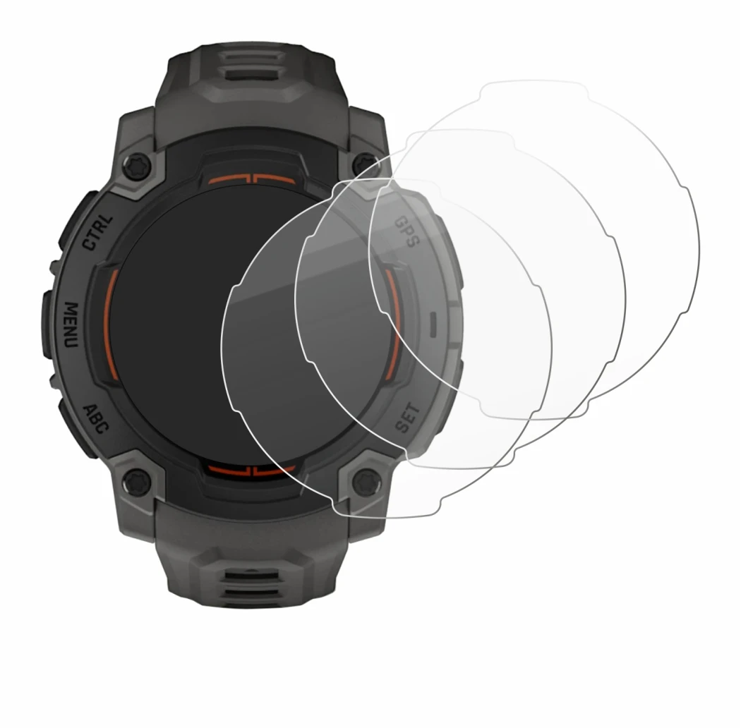 Image de l'appareil Garmin Instinct E (45 mm) avec une grande variété de protections d'écran.