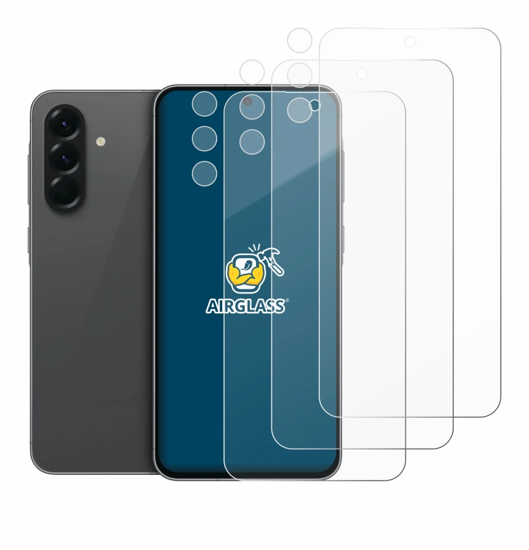 Image de l'appareil Samsung Galaxy A56 5G (Avant+Caméra) avec une grande variété de protections d'écran.