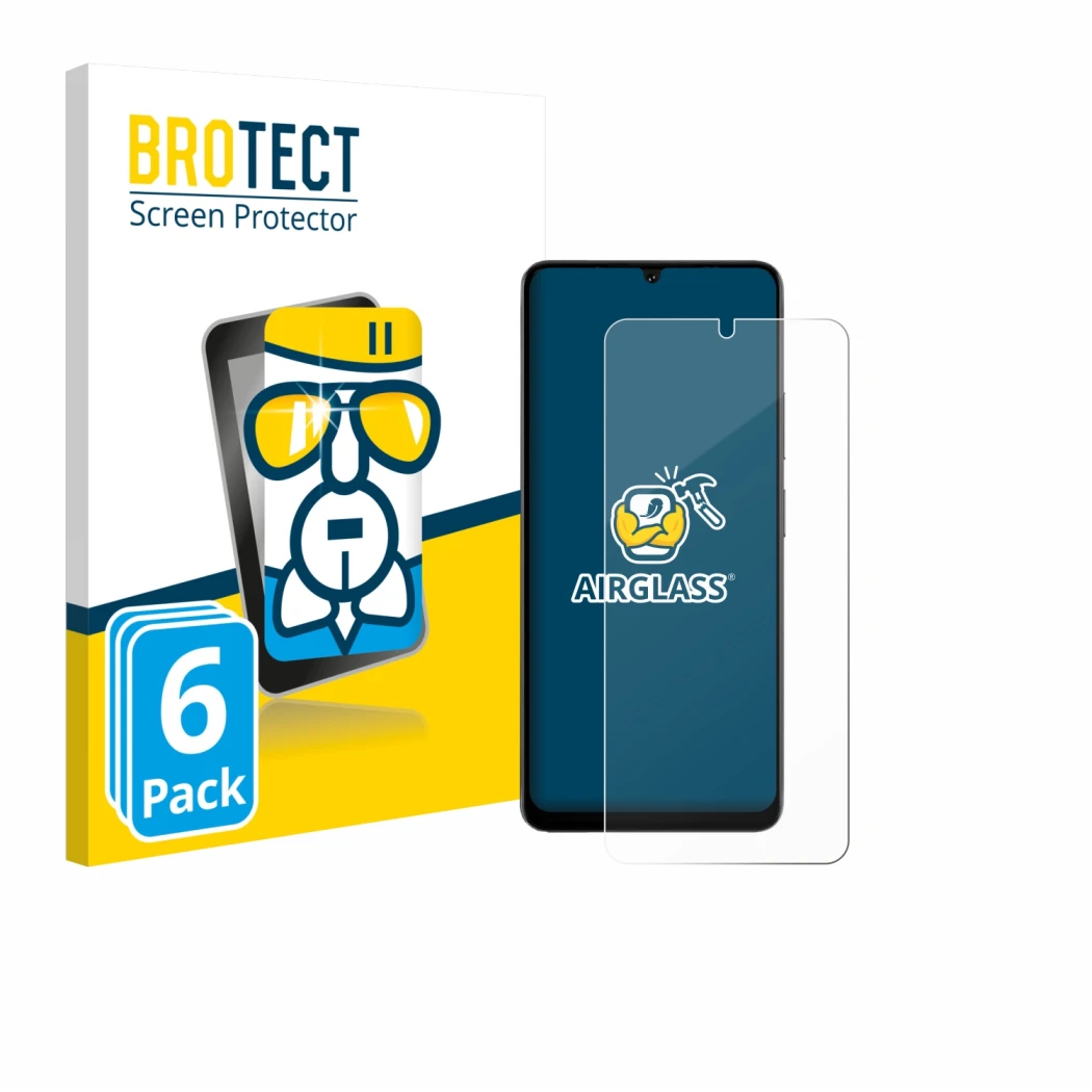 Face avant d’un emballage produit avec le logo de la marque BROTECT. À côté, l’appareil Doogee Note 59 Pro est représenté avec