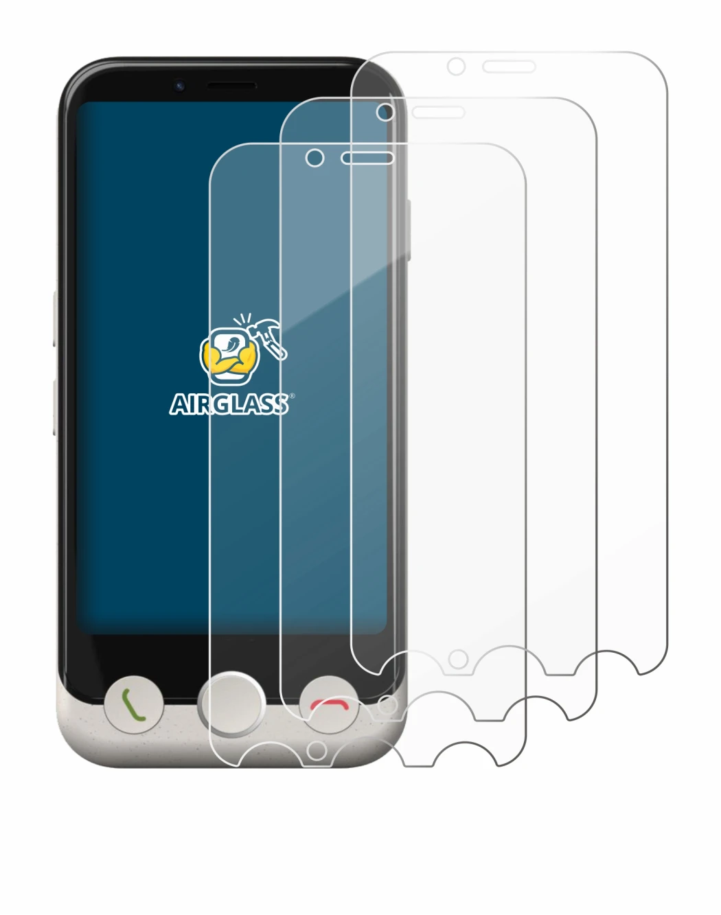 Image de l'appareil Doro Aurora A10 avec une grande variété de protections d'écran.
