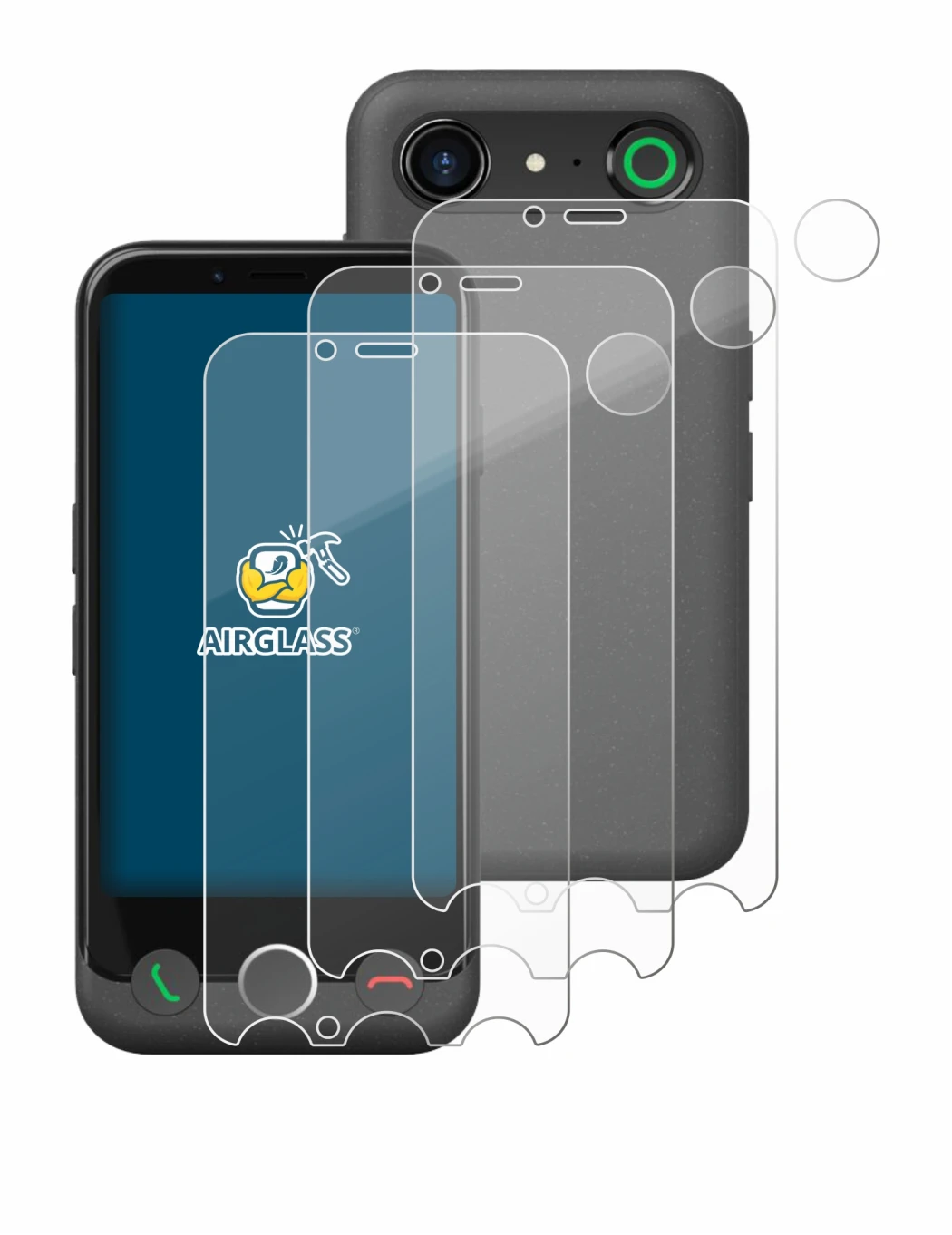Image de l'appareil Doro Aurora A10 (Avant+Caméra) avec une grande variété de protections d'écran.