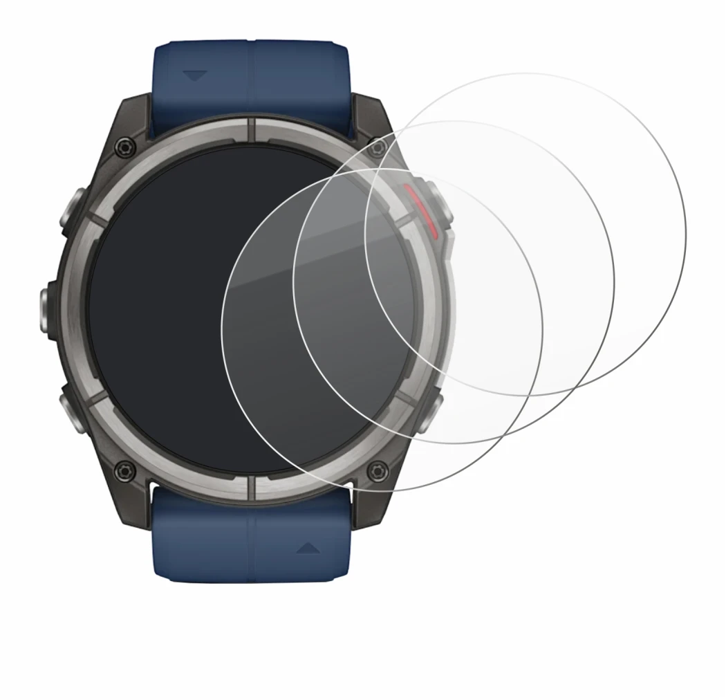 Image de l'appareil Garmin quatix 8 (51 mm) avec une grande variété de protections d'écran.