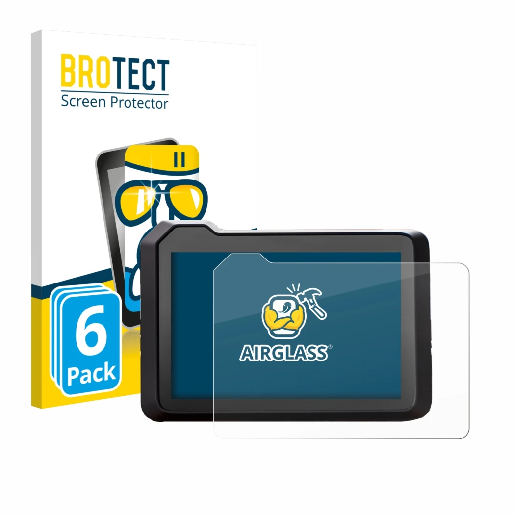 Face avant d’un emballage produit avec le logo de la marque BROTECT. À côté, l’appareil KTM 990 Duke 2024 est représenté avec 