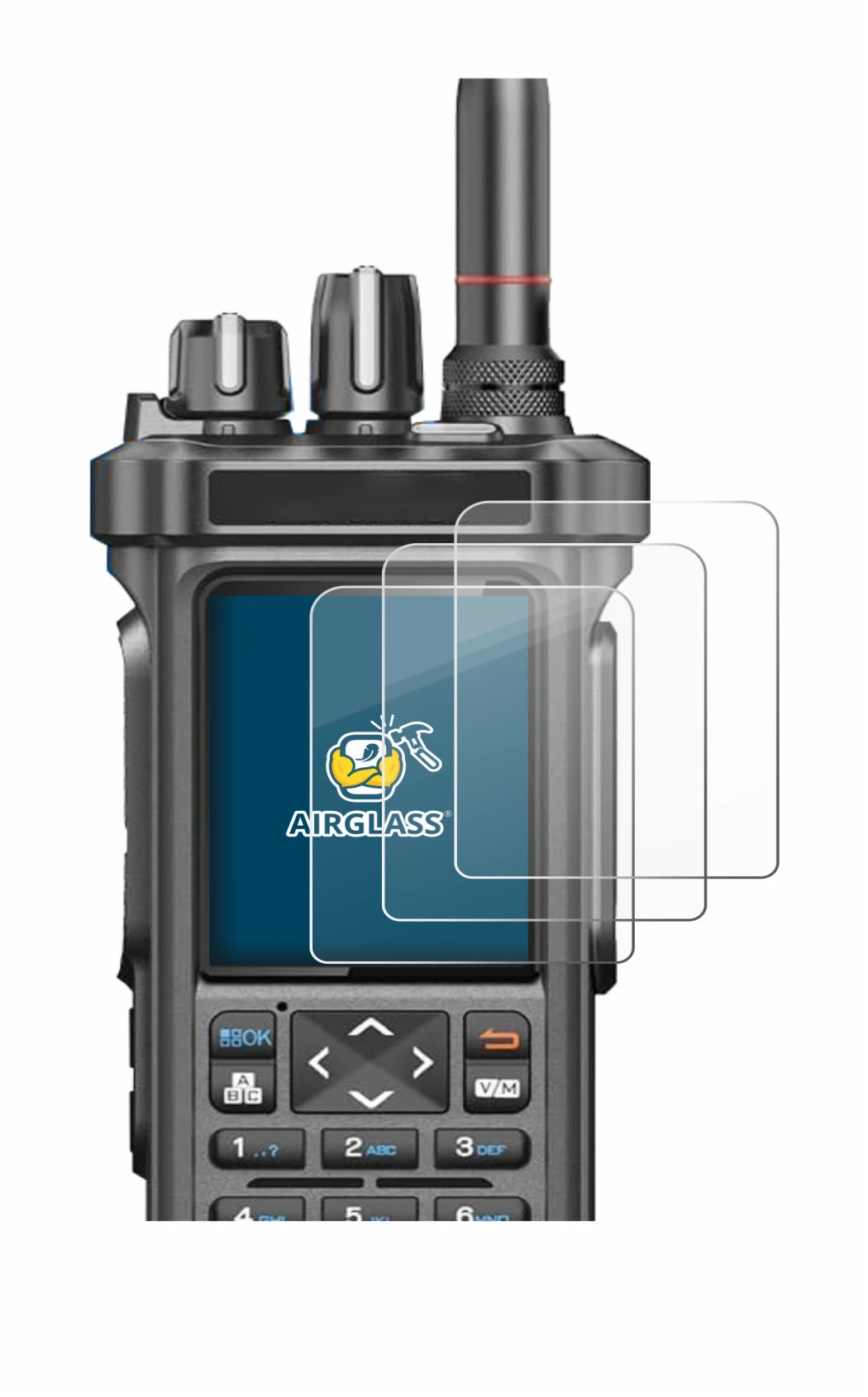 Image de l'appareil Radtel RT-950 Pro avec une grande variété de protections d'écran.