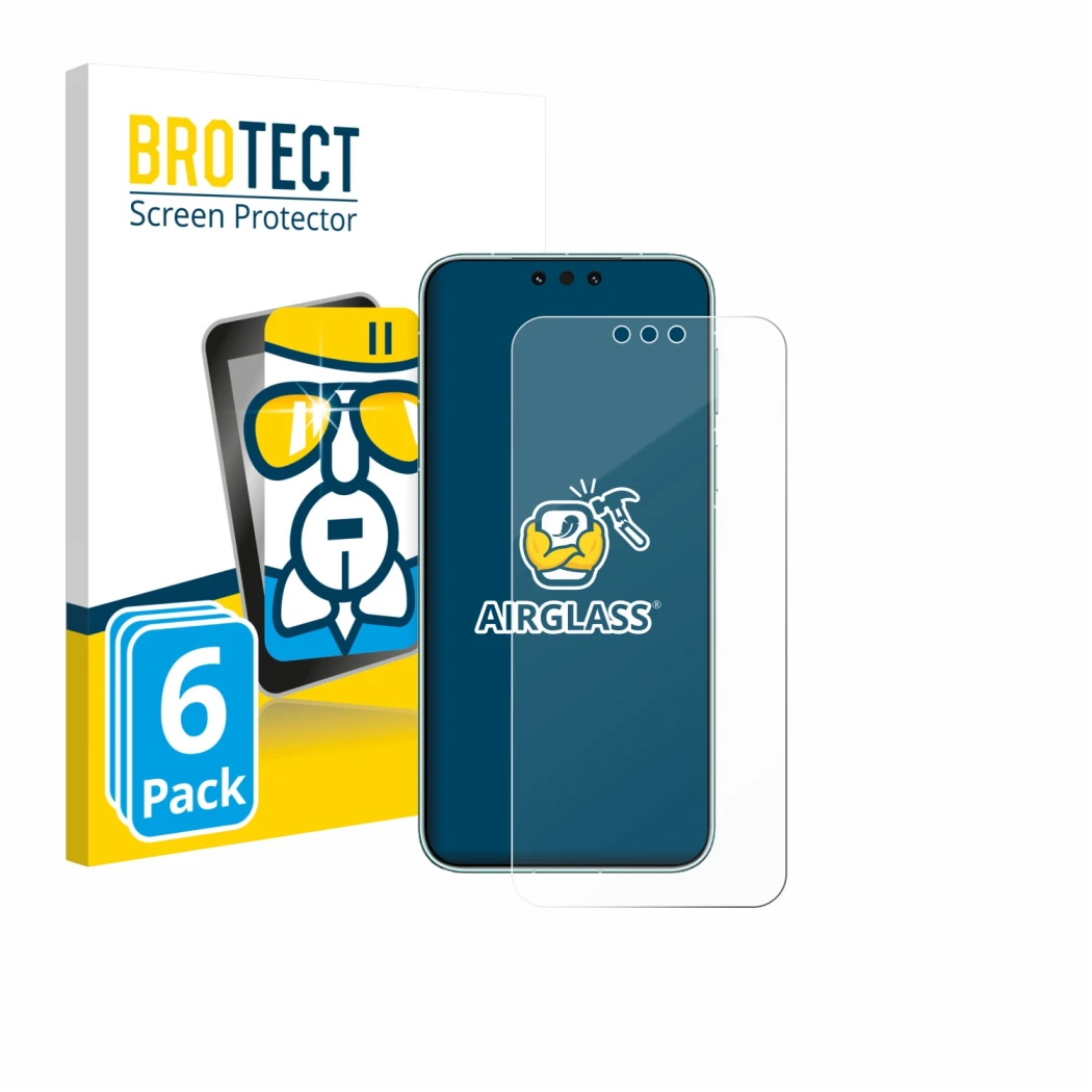 Face avant d’un emballage produit avec le logo de la marque BROTECT. À côté, l’appareil Huawei Mate 80 Pro Max est représenté