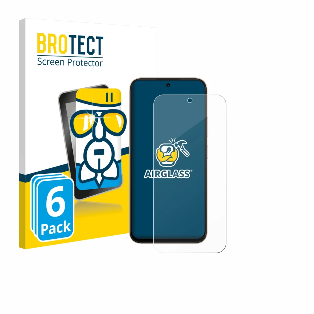 Face avant d’un emballage produit avec le logo de la marque BROTECT. À côté, l’appareil Oppo A6t 4G est représenté avec la pro