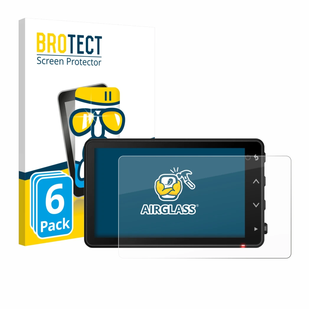 Face avant d’un emballage produit avec le logo de la marque BROTECT. À côté, l’appareil Garmin Catalyst 2 est représenté avec 