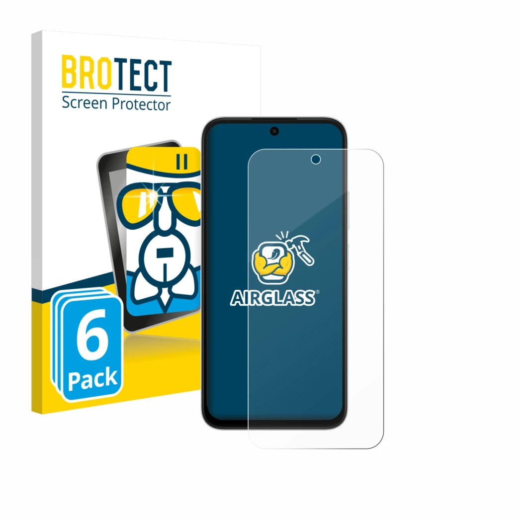 Face avant d’un emballage produit avec le logo de la marque BROTECT. À côté, l’appareil Oppo A6s 4G est représenté avec la pro