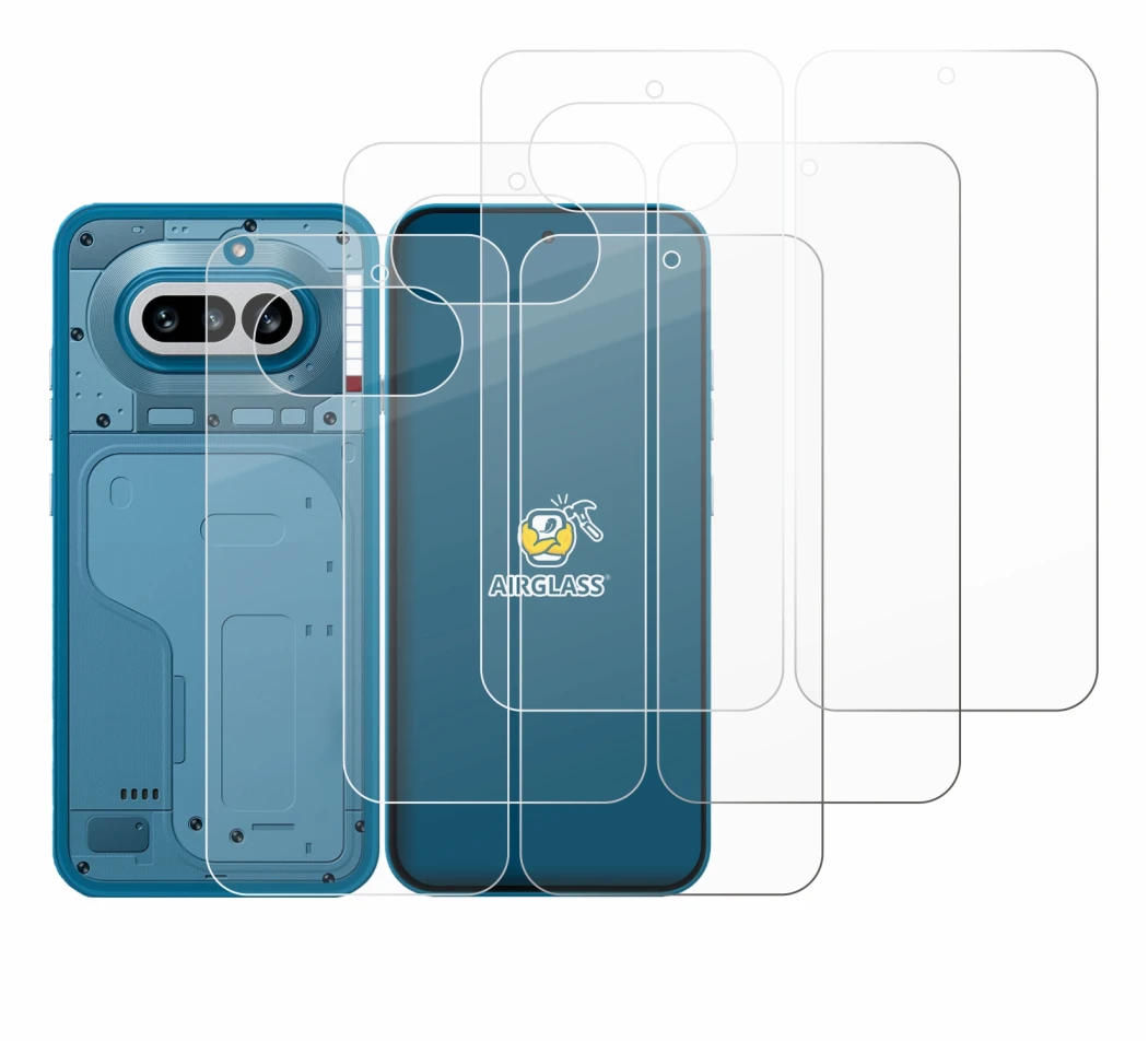 Image de l'appareil Nothing Phone (4a) (Avant+Arrière) avec une grande variété de protections d'écran.