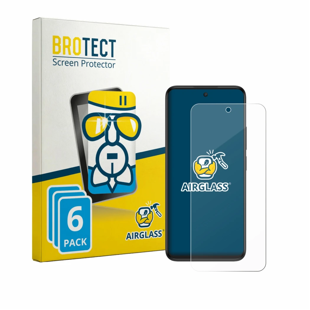 Face avant d’un emballage produit avec le logo de la marque BROTECT. À côté, l’appareil TCL 605 est représenté avec la protect