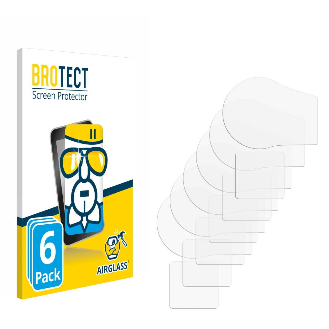 Face avant d’un emballage produit avec le logo de la marque BROTECT. À côté se trouve la protection d’écran correspondante.