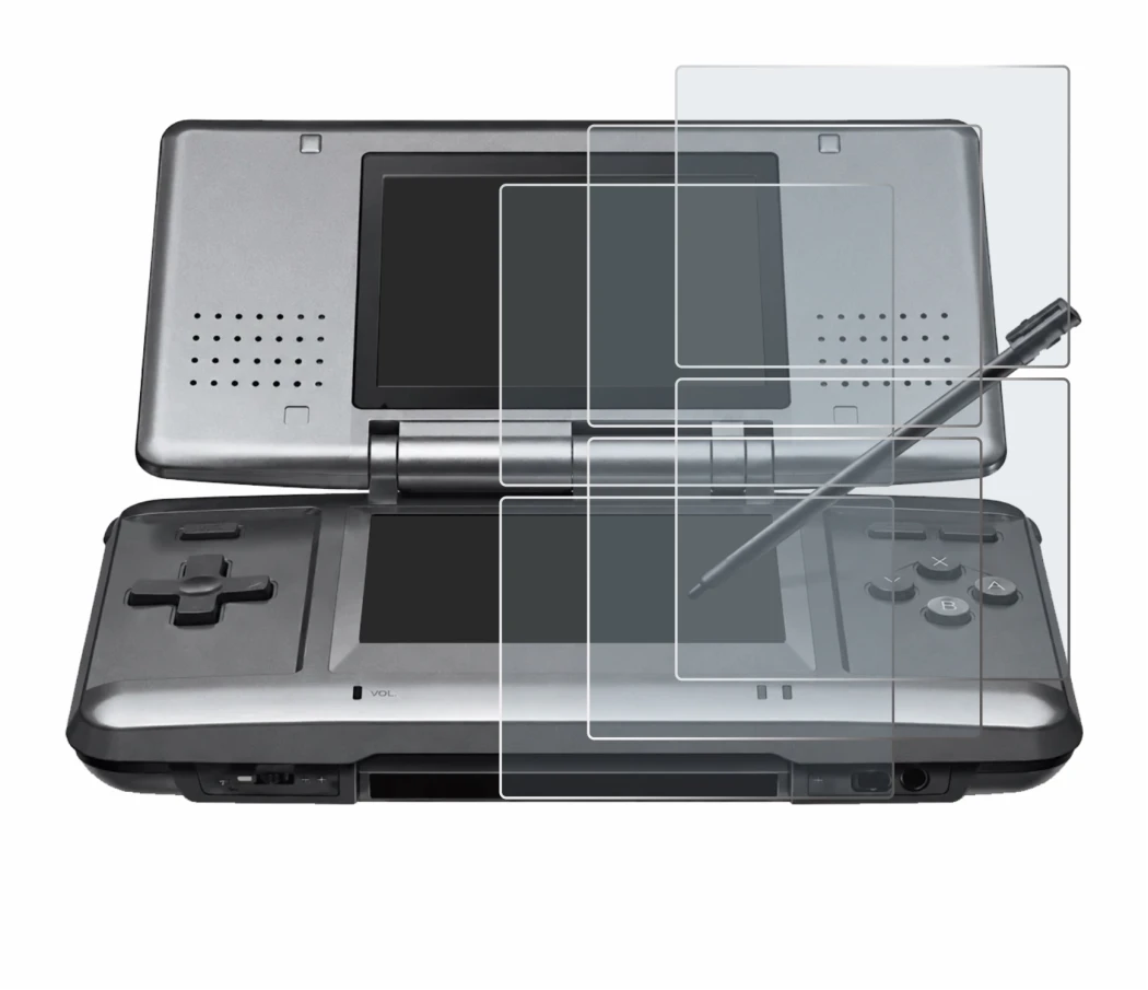 Image de l'appareil Nintendo DS avec une grande variété de protections d'écran.