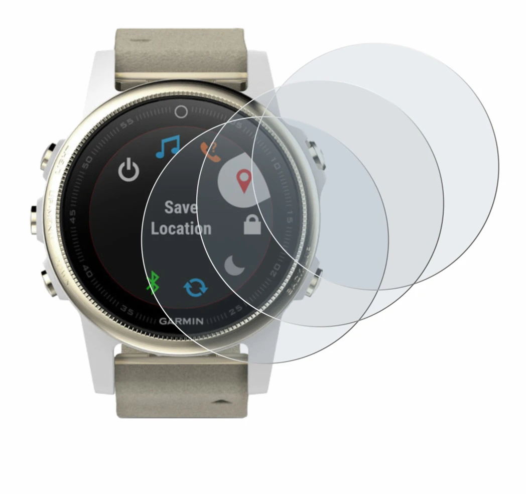 Image de l'appareil Garmin Fenix 5S (42 mm) avec une grande variété de protections d'écran.