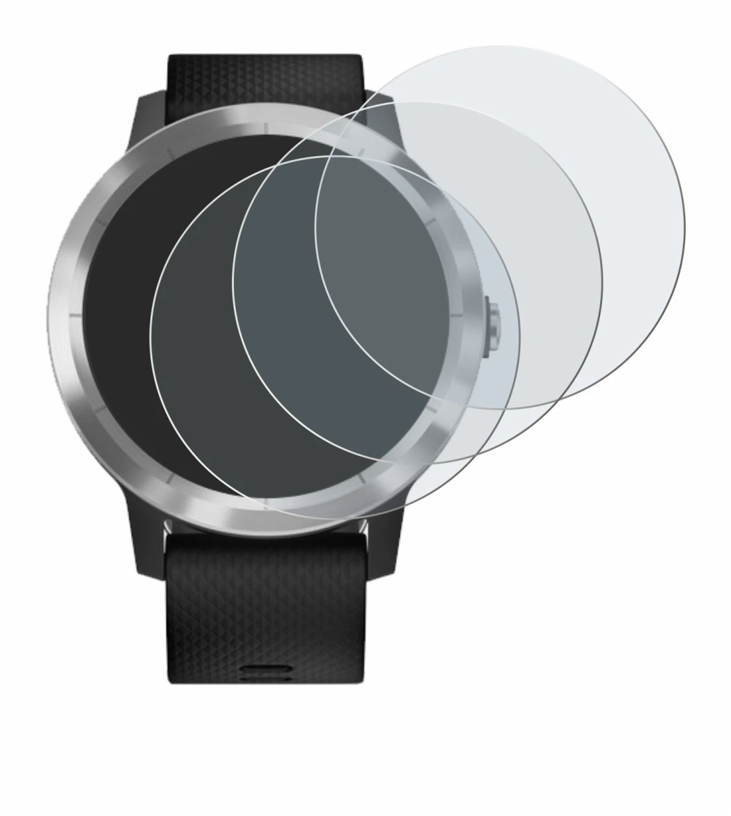 Image de l'appareil Garmin vivoactive 3 avec une grande variété de protections d'écran.