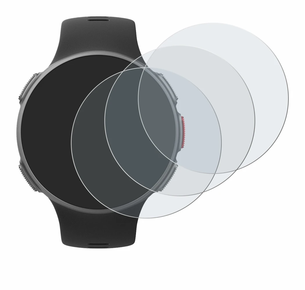 Image de l'appareil Polar Vantage V avec une grande variété de protections d'écran.