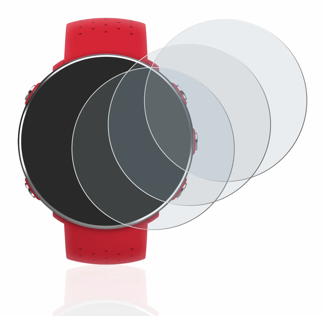 Image de l'appareil Polar Vantage M avec une grande variété de protections d'écran.