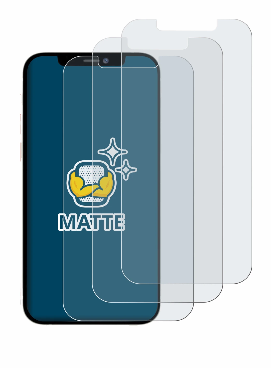 Image de l'appareil Apple iPhone 12 Pro Max avec une grande variété de protections d'écran.