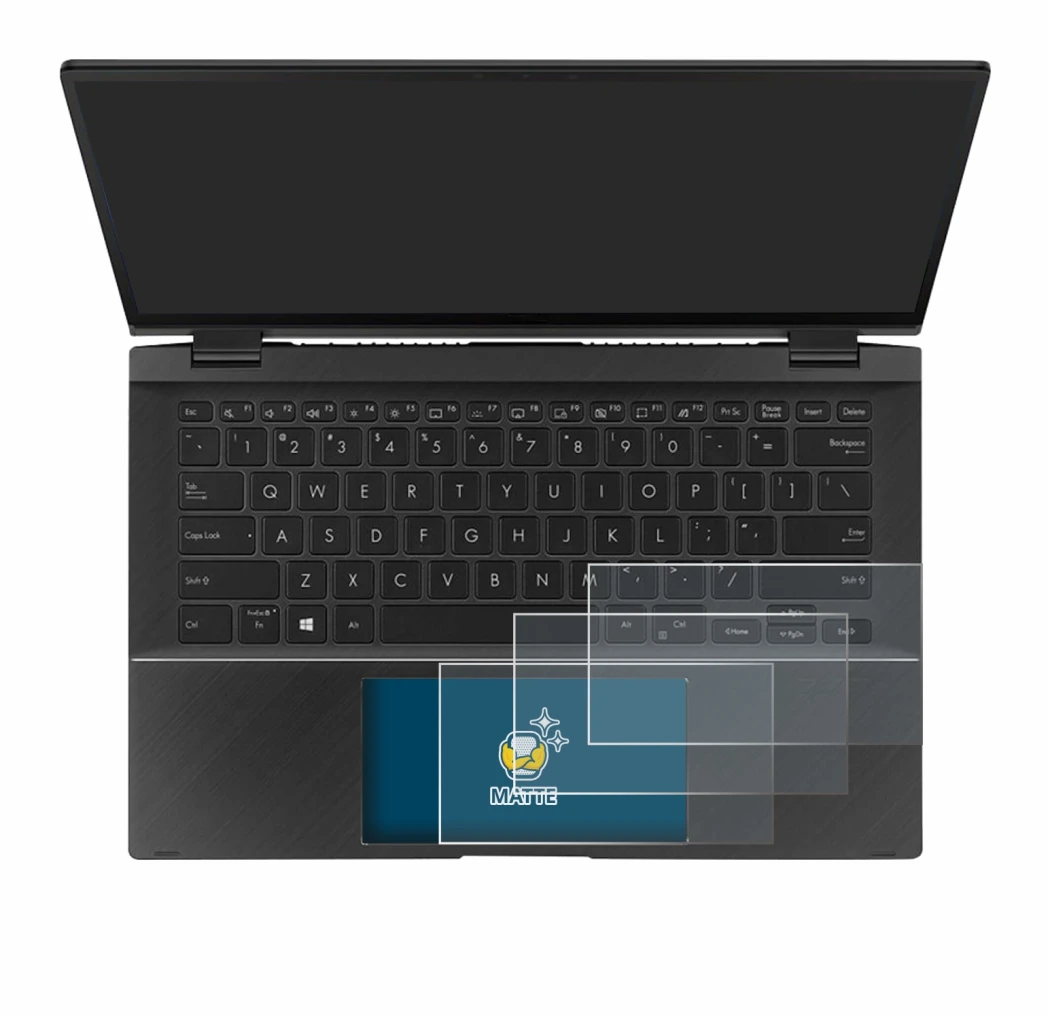 Image de l'appareil ASUS ZenBook Flip 14 UX463FA (Touch Trackpad) avec une grande variété de protections d'écran.