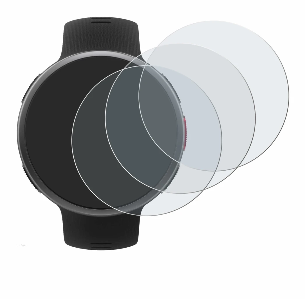 Image de l'appareil Polar Vantage V2 avec une grande variété de protections d'écran.