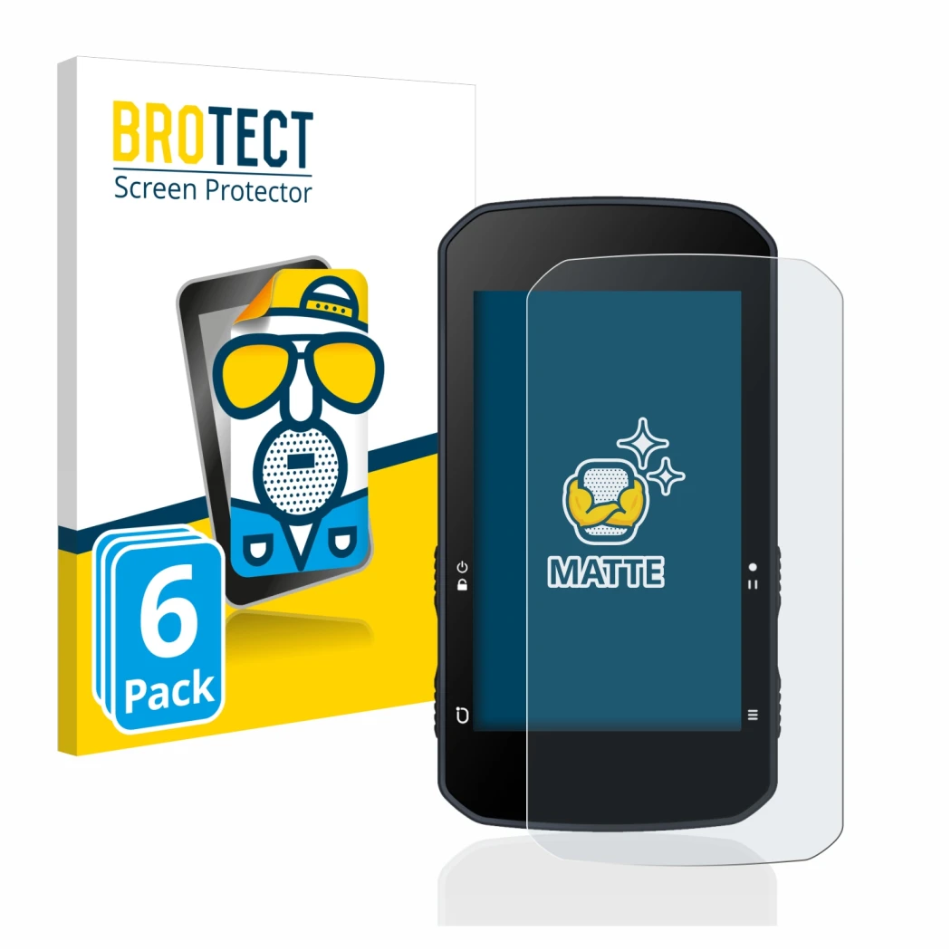 Face avant d’un emballage produit avec le logo de la marque BROTECT. À côté, l’appareil Bryton Rider 750 est représenté avec l