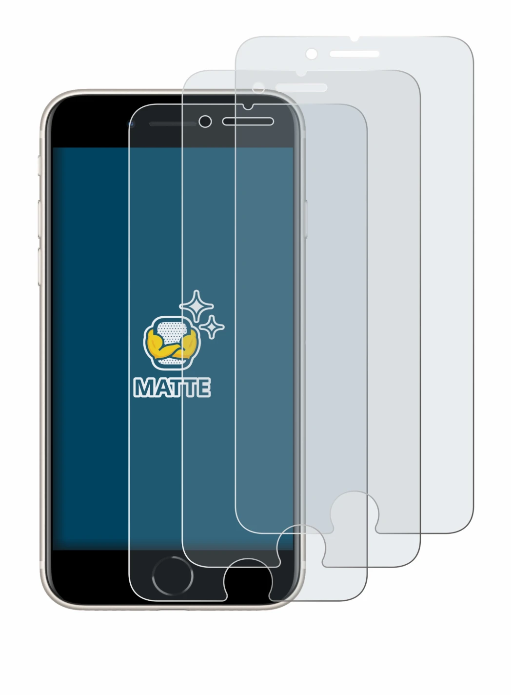 Image de l'appareil Apple iPhone SE 3 2022 avec une grande variété de protections d'écran.