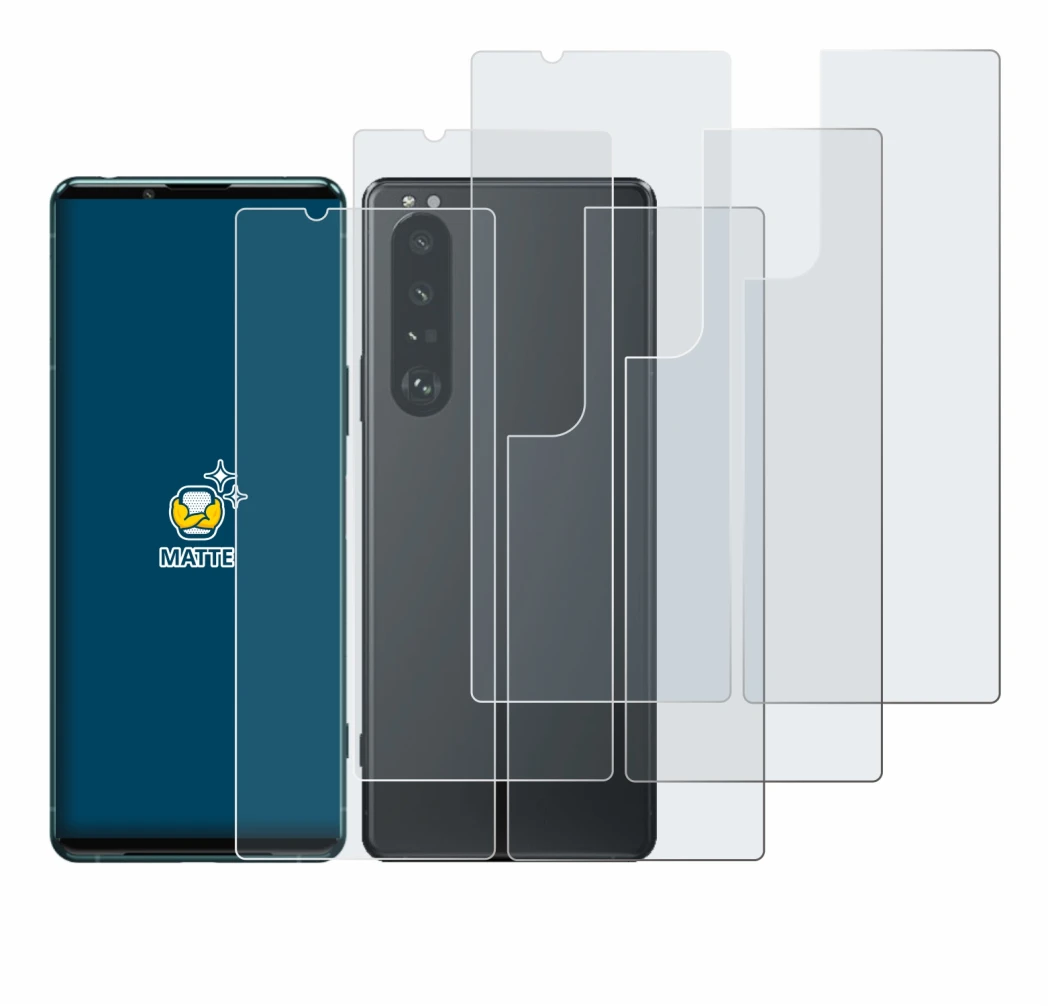 Image de l'appareil Sony Xperia 5 III (Avant+Arrière) avec une grande variété de protections d'écran.