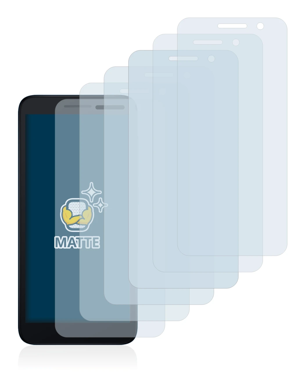 Image de l'appareil Alcatel 1 (2021) avec une grande variété de protections d'écran.