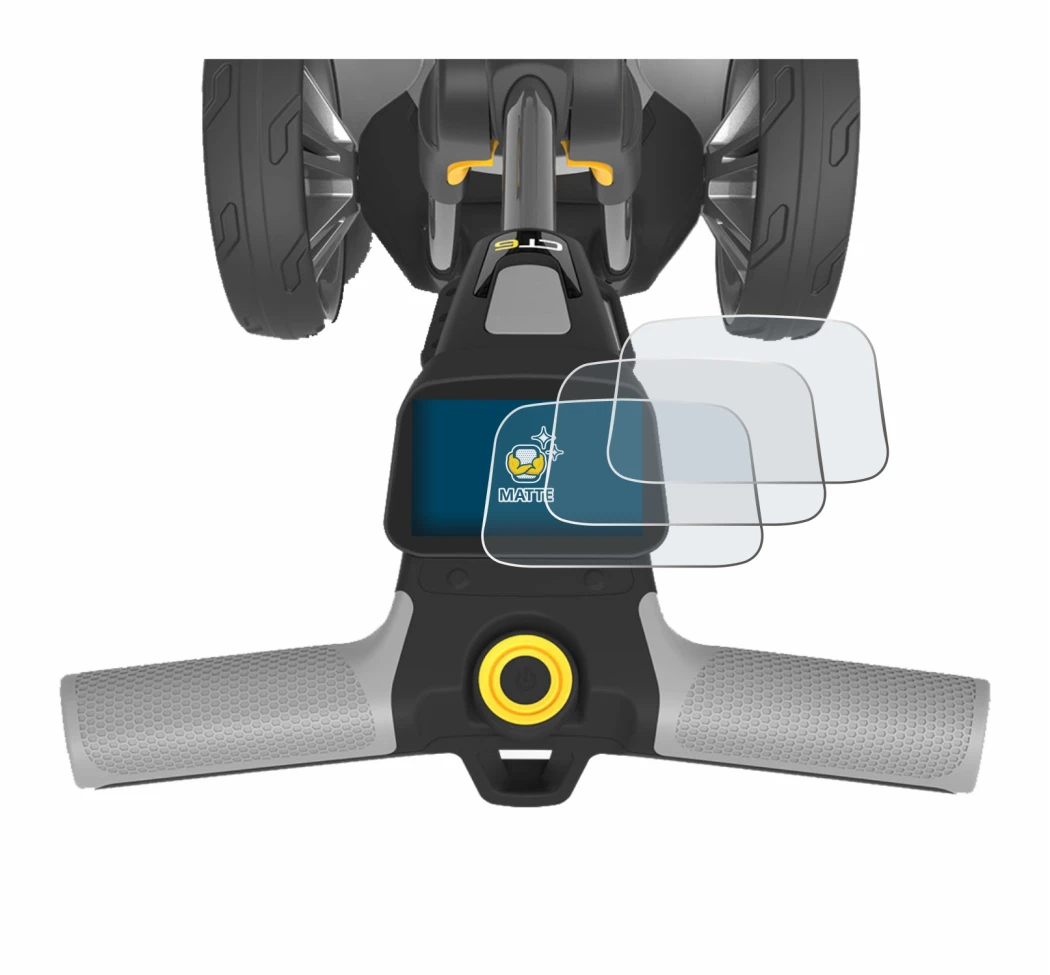Image de l'appareil PowaKaddy CT6 avec une grande variété de protections d'écran.