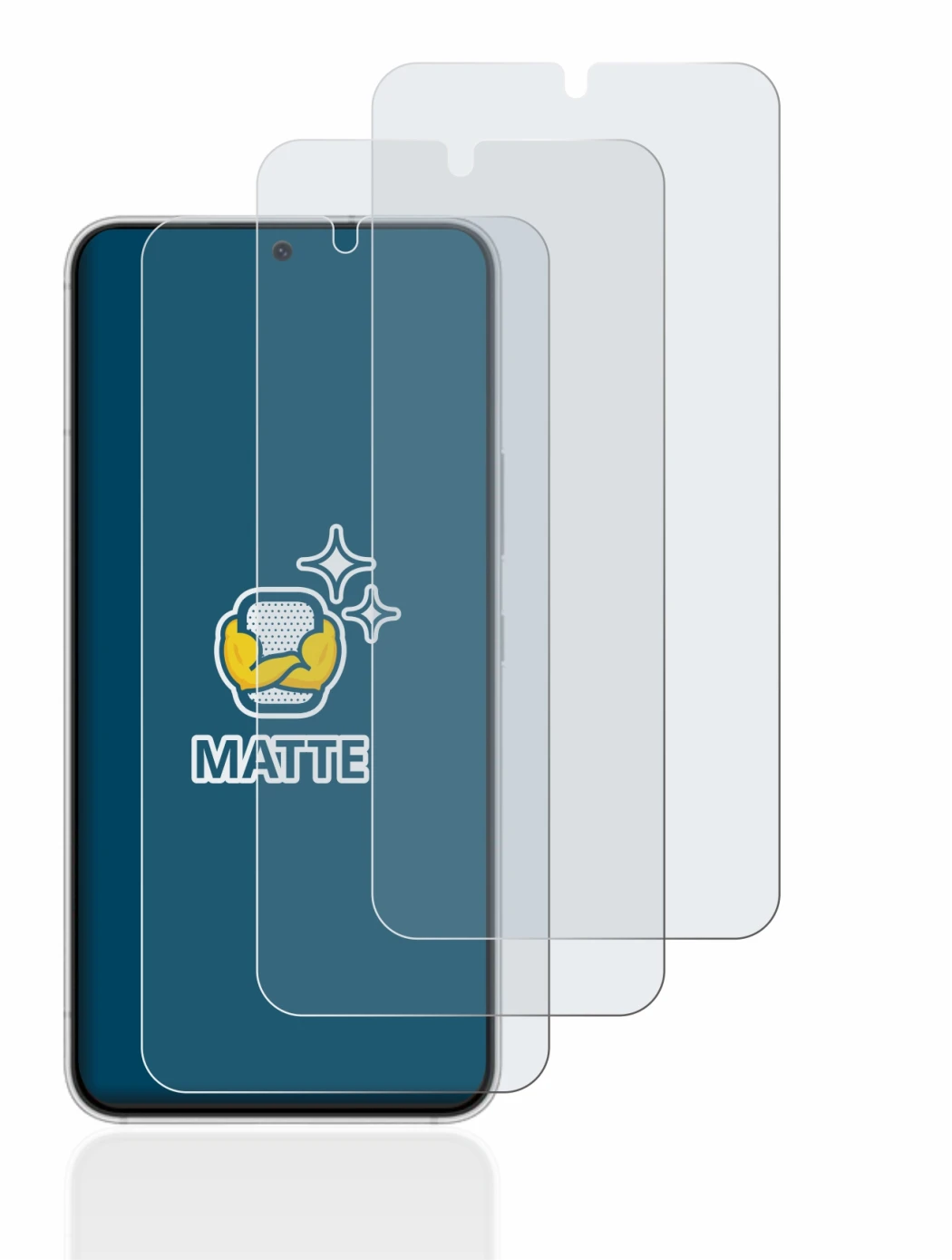 Image de l'appareil Samsung Galaxy S22 5G avec une grande variété de protections d'écran.