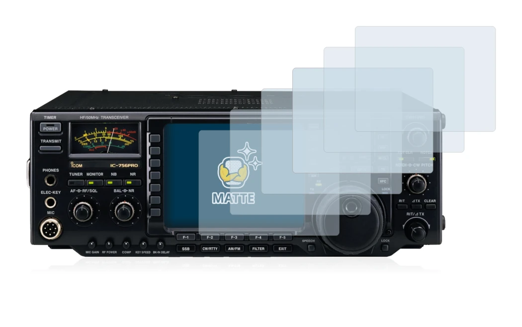 Image de l'appareil Icom IC-756 Pro III avec une grande variété de protections d'écran.