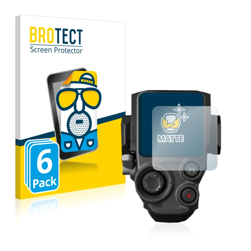 Face avant d’un emballage produit avec le logo de la marque BROTECT. À côté, l’appareil DJI RS 3 Pro est représenté avec la pr