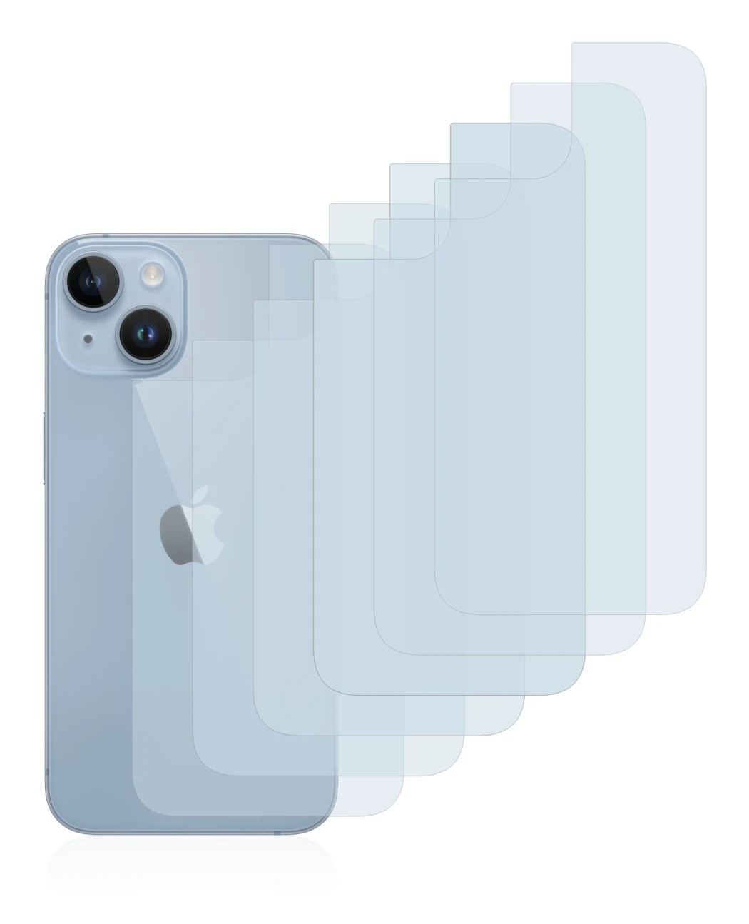 Image de l'appareil Apple iPhone 14 (Arrière) avec une grande variété de protections d'écran.