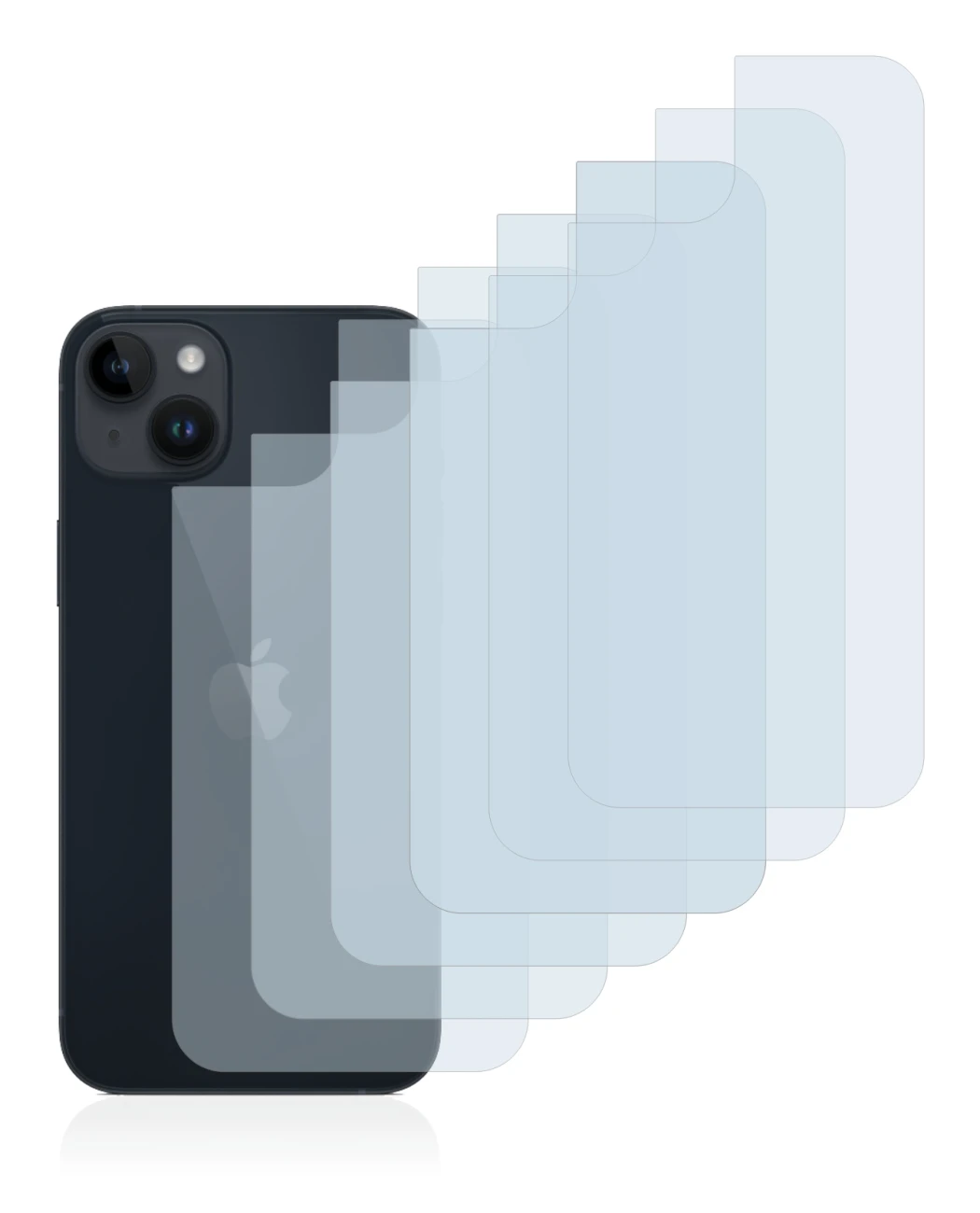 Image de l'appareil Apple iPhone 14 Plus (Arrière) avec une grande variété de protections d'écran.