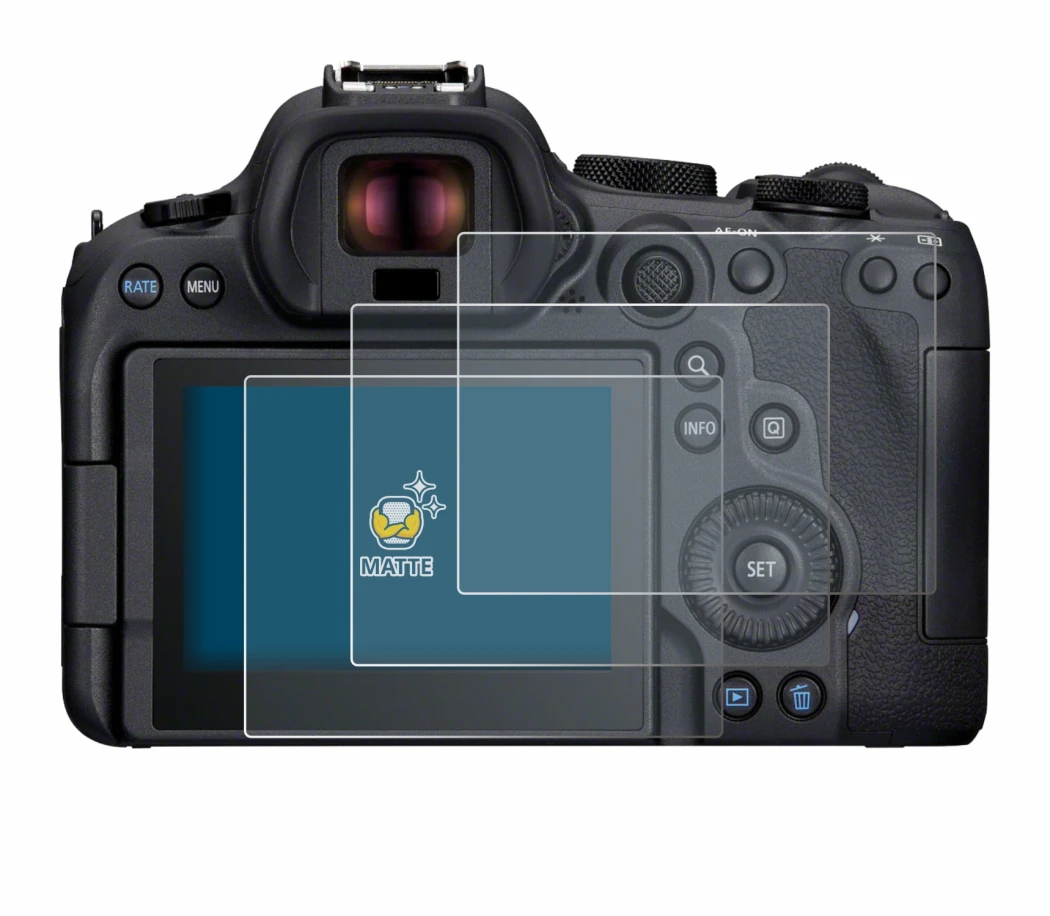 Image de l'appareil Canon EOS R6 Mark II avec une grande variété de protections d'écran.