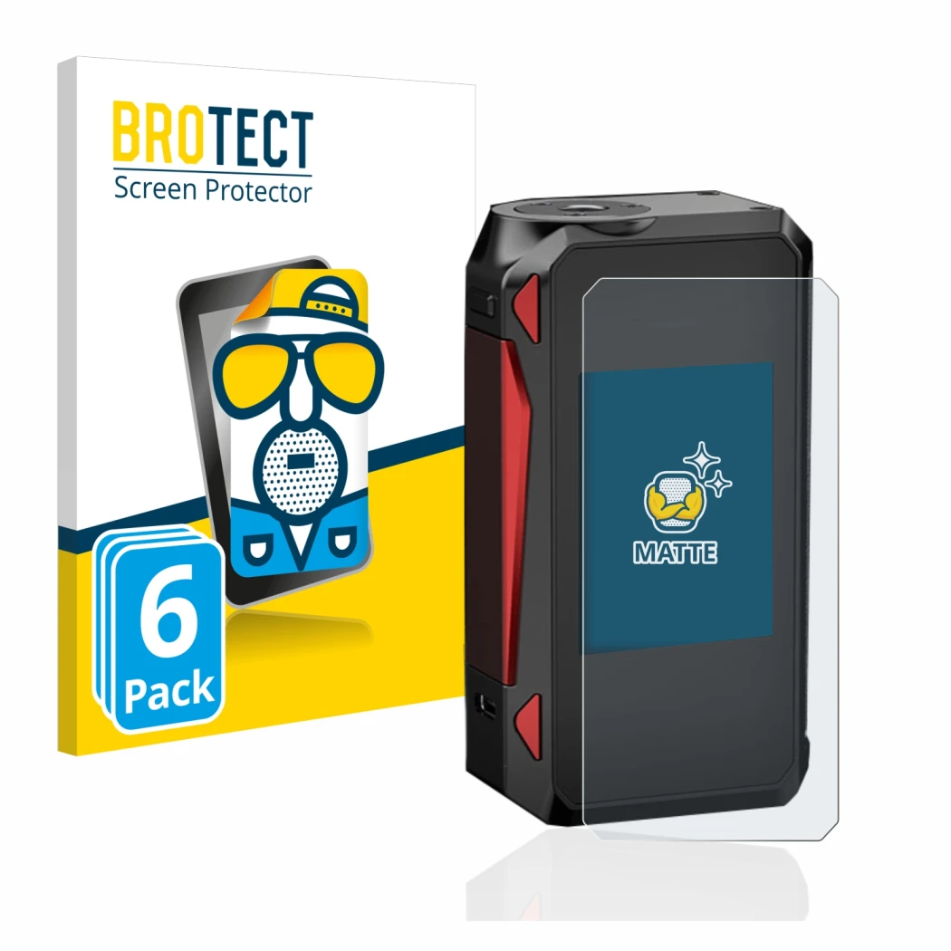 Face avant d’un emballage produit avec le logo de la marque BROTECT. À côté, l’appareil Smok G-Priv 4 est représenté avec la p