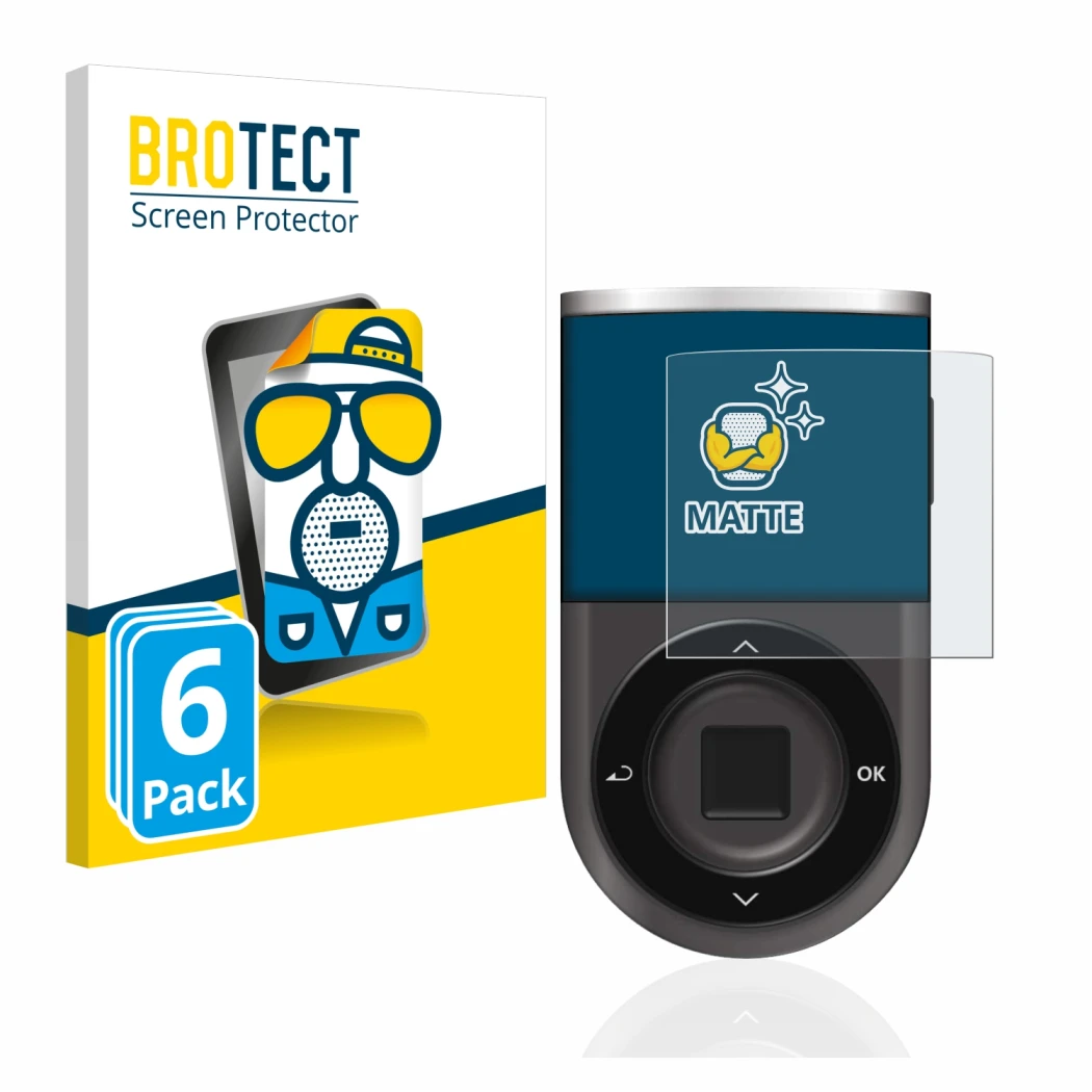 Face avant d’un emballage produit avec le logo de la marque BROTECT. À côté, l’appareil D’CENT Biometric Wallet est représenté