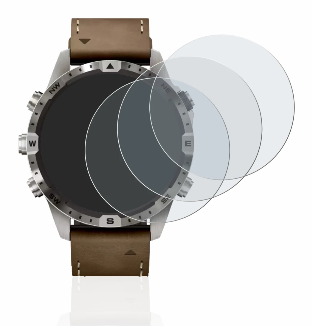 Image de l'appareil Garmin Marq Adventurer (Gen 2) avec une grande variété de protections d'écran.