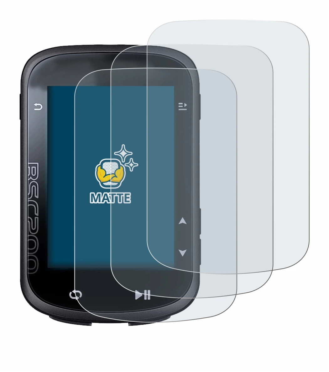 Image de l'appareil iGPSPORT BSC200 avec une grande variété de protections d'écran.
