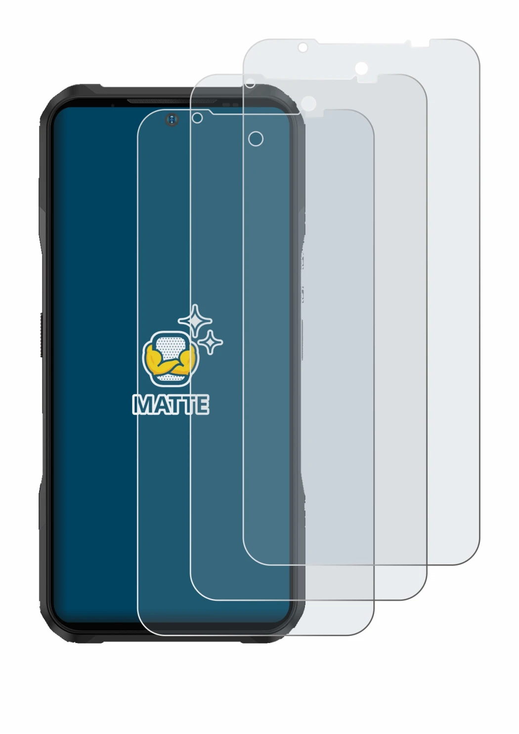 Image de l'appareil Doogee V20 Pro avec une grande variété de protections d'écran.