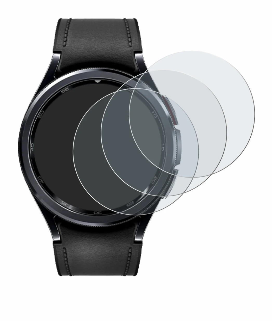 Image de l'appareil Samsung Galaxy Watch 6 Classic (47 mm) avec une grande variété de protections d'écran.